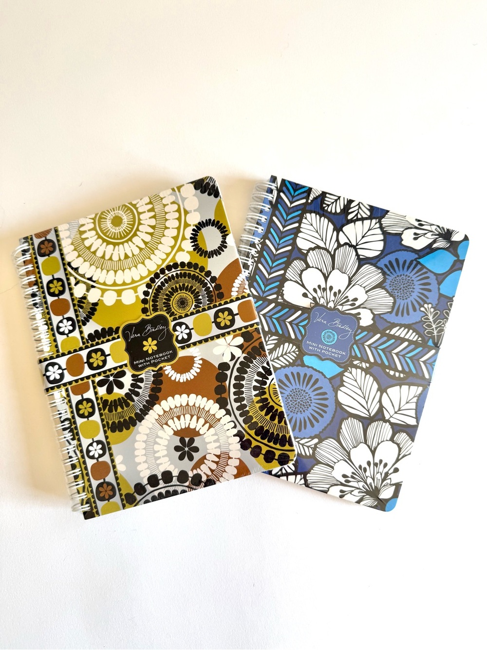 Vera Bradley Mini Notebook Set of 2 Retired Blue Bayou Cocoa Moss New Sealed HTF